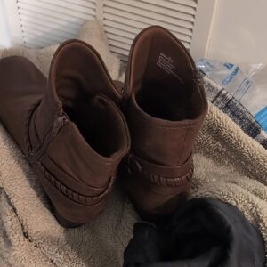 Brown Ankle Boots with Braided Detail